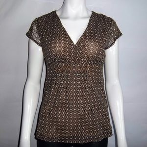 New York & Co V-Neck Empire Waist Blouse Sz Medium